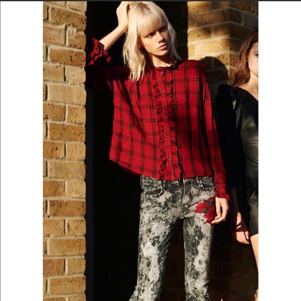 Zara Tie Dye Raw Hem Skinny Jeans